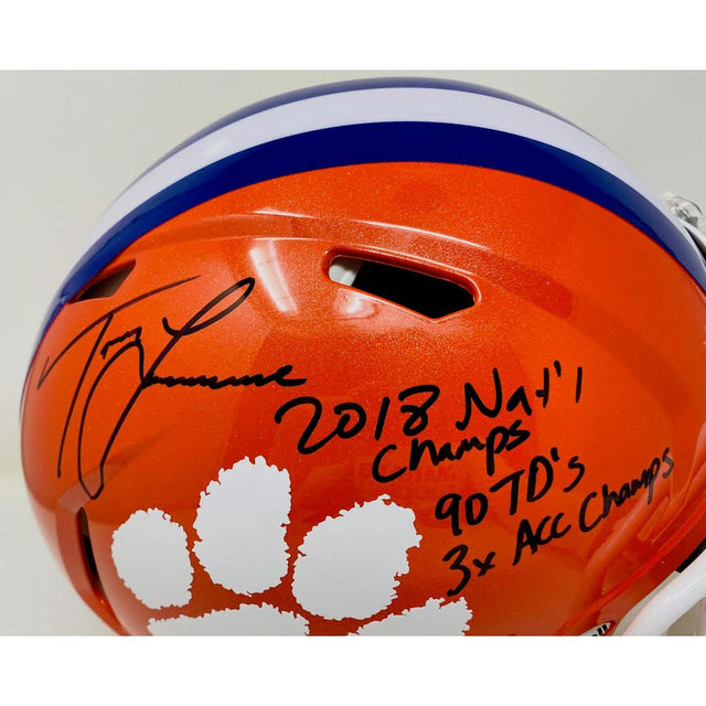 TREVOR LAWRENCE Autographed Clemson Tigers Authentic Stat Helmet FANATICS LE 16