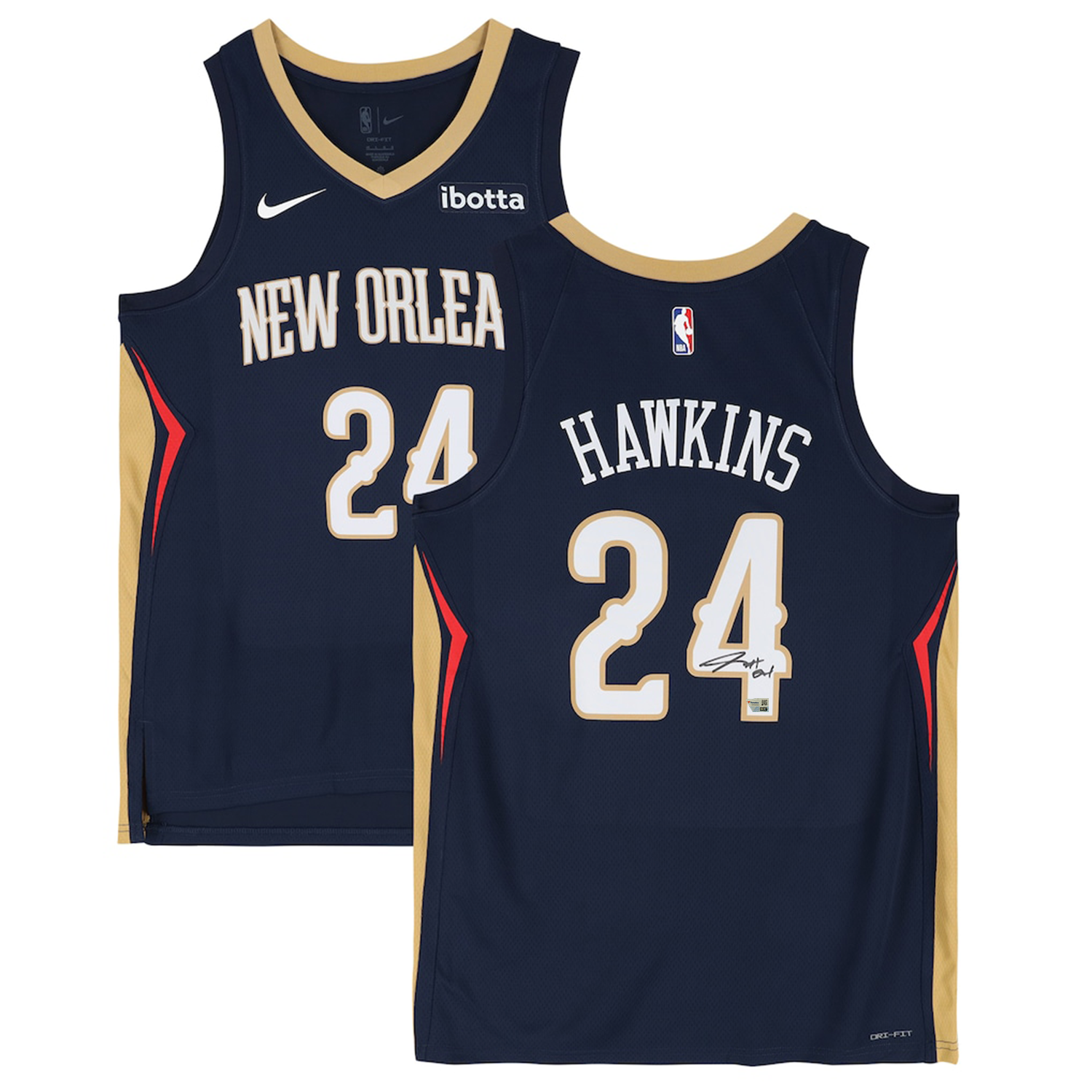 Jordan Hawkins Autographed New Orleans Pelicans Navy Nike Icon Edition Swingman Jersey