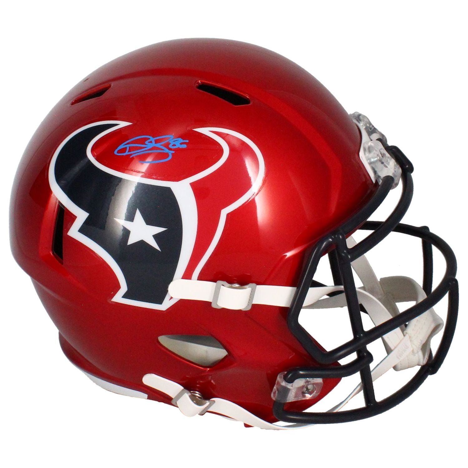 Dalton Schultz Autographed Texans Red Alternate Full Size Speed Helmet Beckett