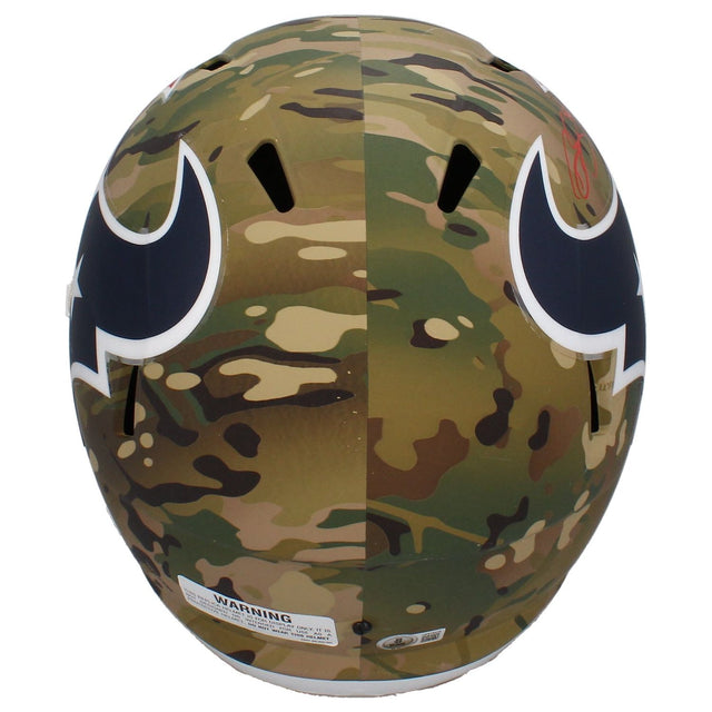 Dalton Schultz Autographed Houston Texans Camo Full Size Speed Helmet Beckett
