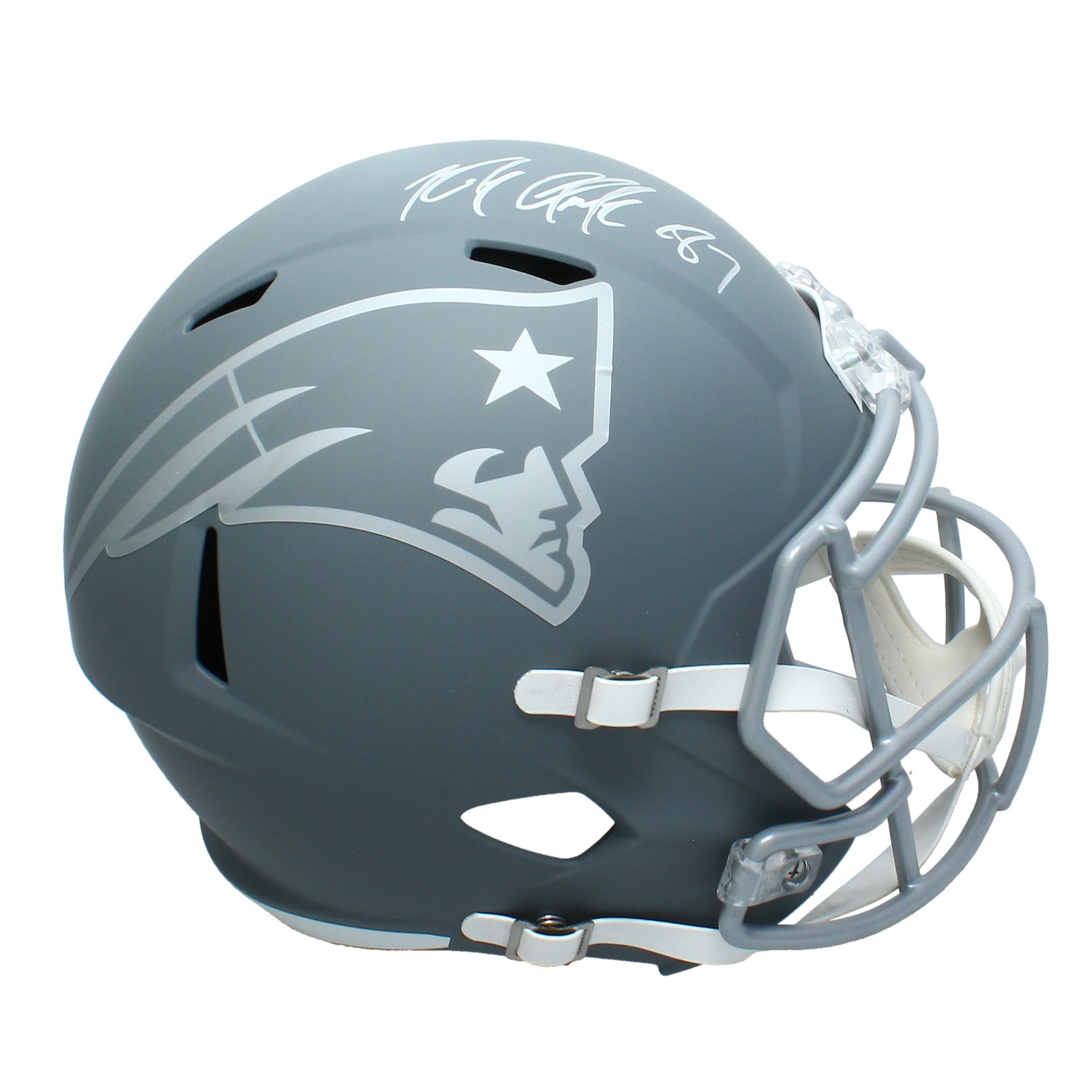 Rob Gronkowski Autographed Patriots Slate Full Size Speed Helmet Radtke