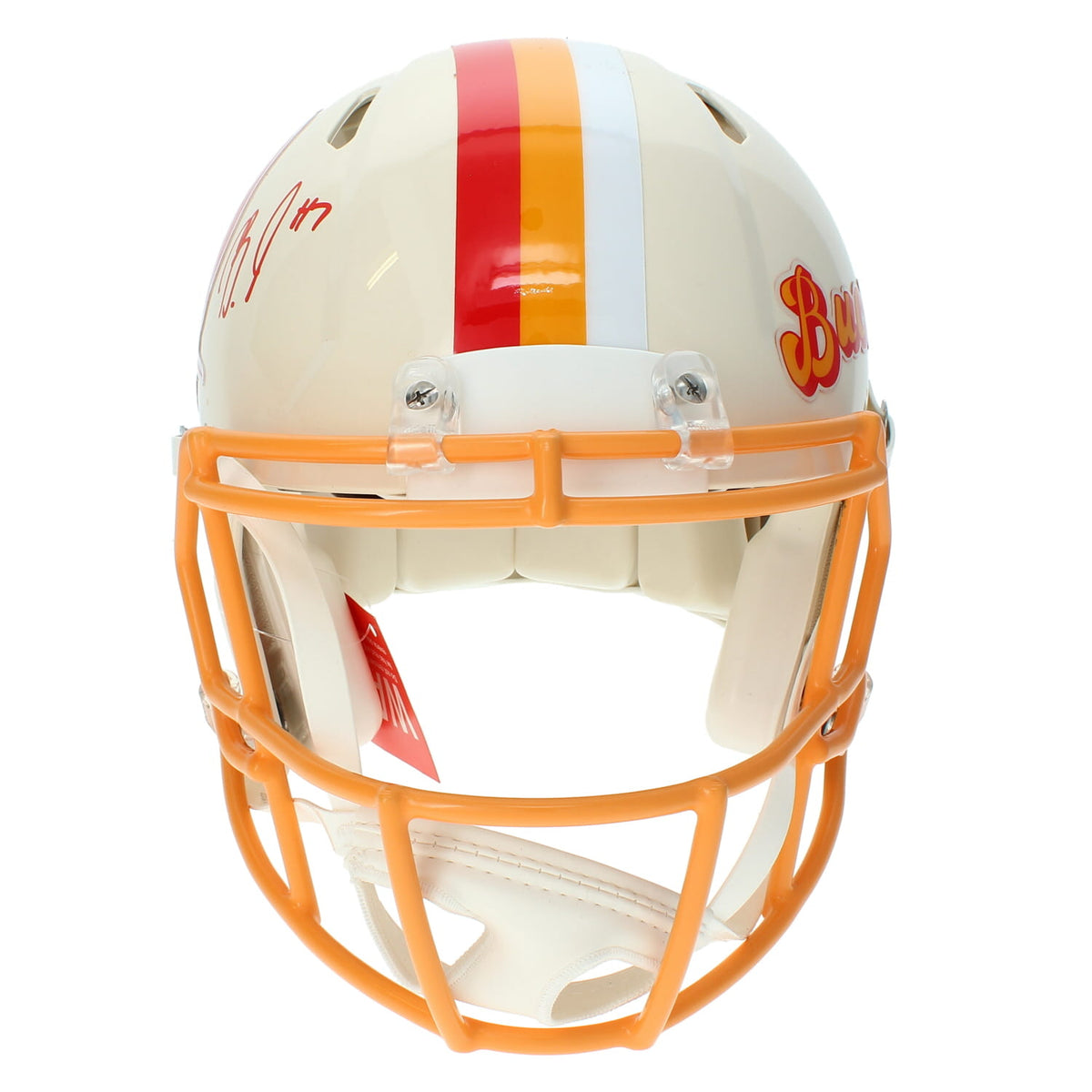 Bucky Irving Autographed Tampa Bay Buccaneers RETRO Speed Authentic Helmet Beckett