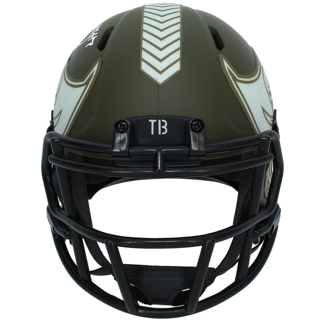 Bucky Irving Autographed Tampa Bay Buccaneers 2022 Salute to Service Speed Mini Helmet Beckett