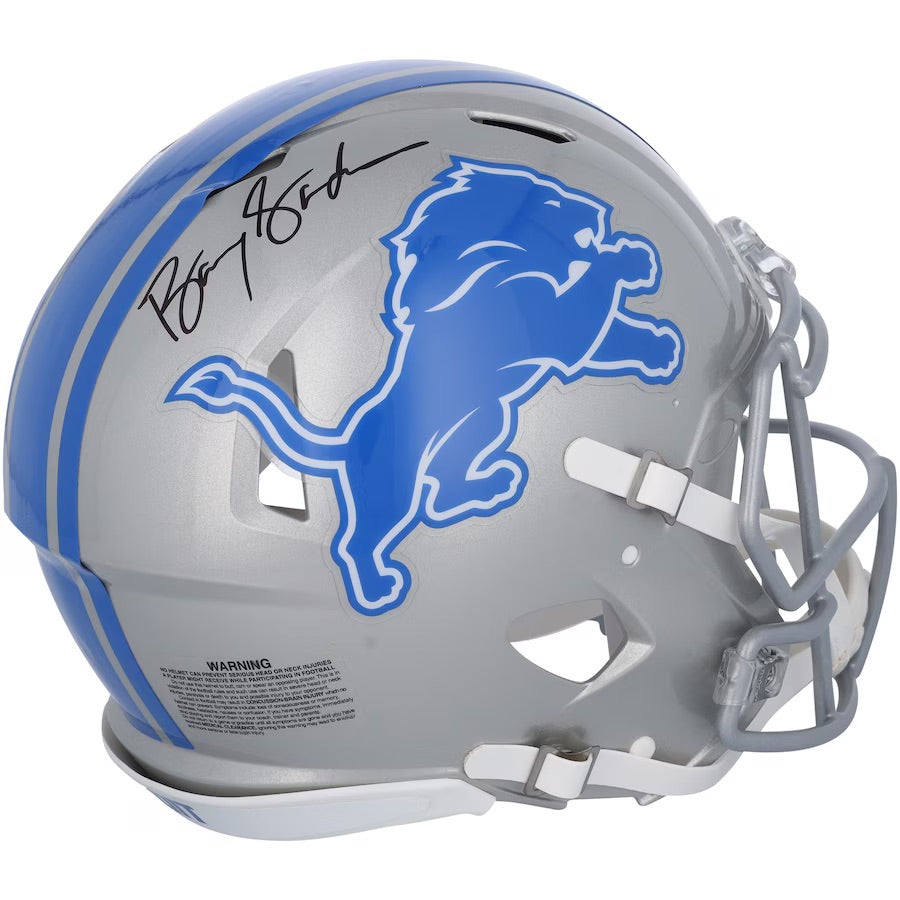 Barry Sanders Autographed Detroit Lions Authentic Speed Helmet Fanatics