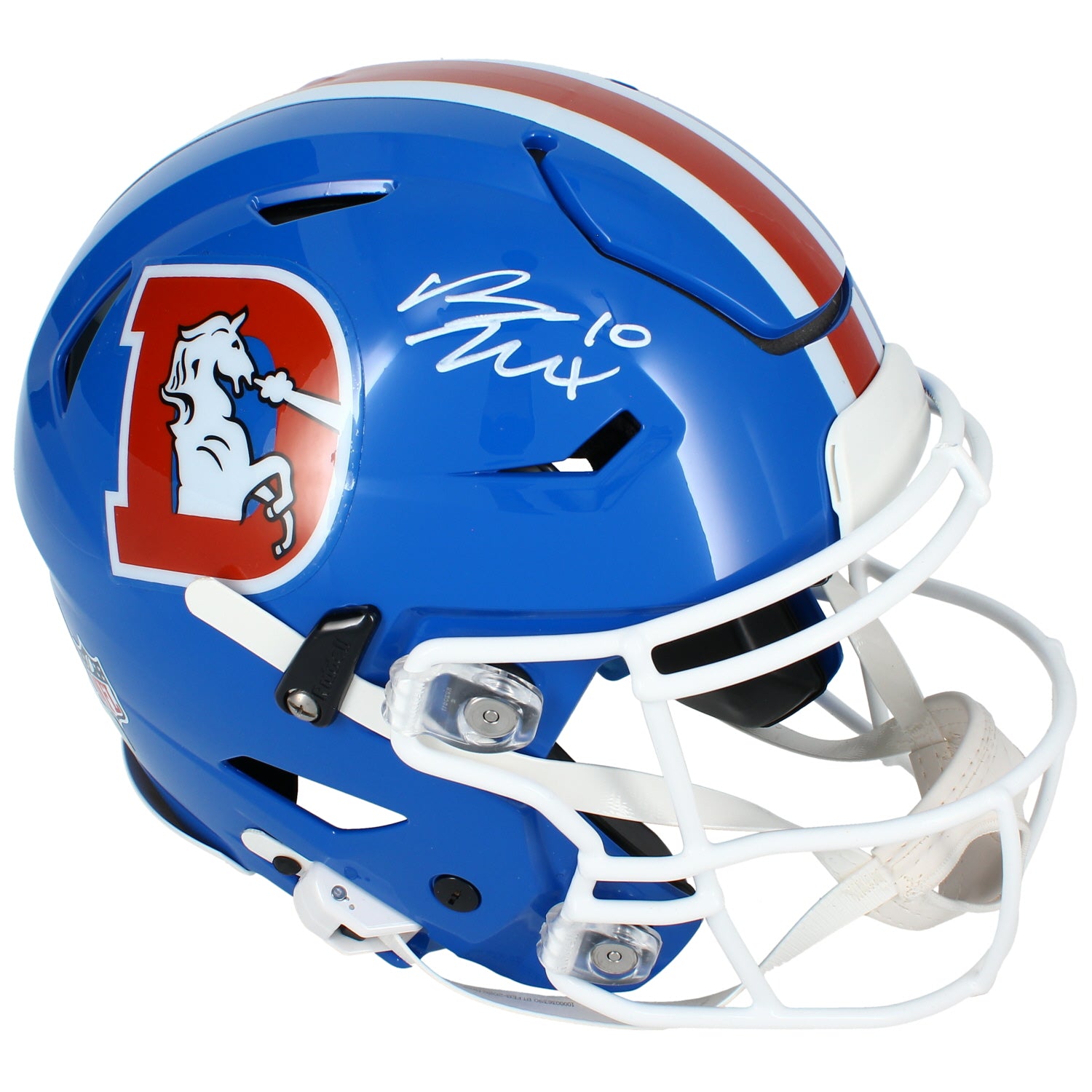 Bo Nix Autographed Denver Broncos 1976-96 Speedflex Authentic Helmet Beckett
