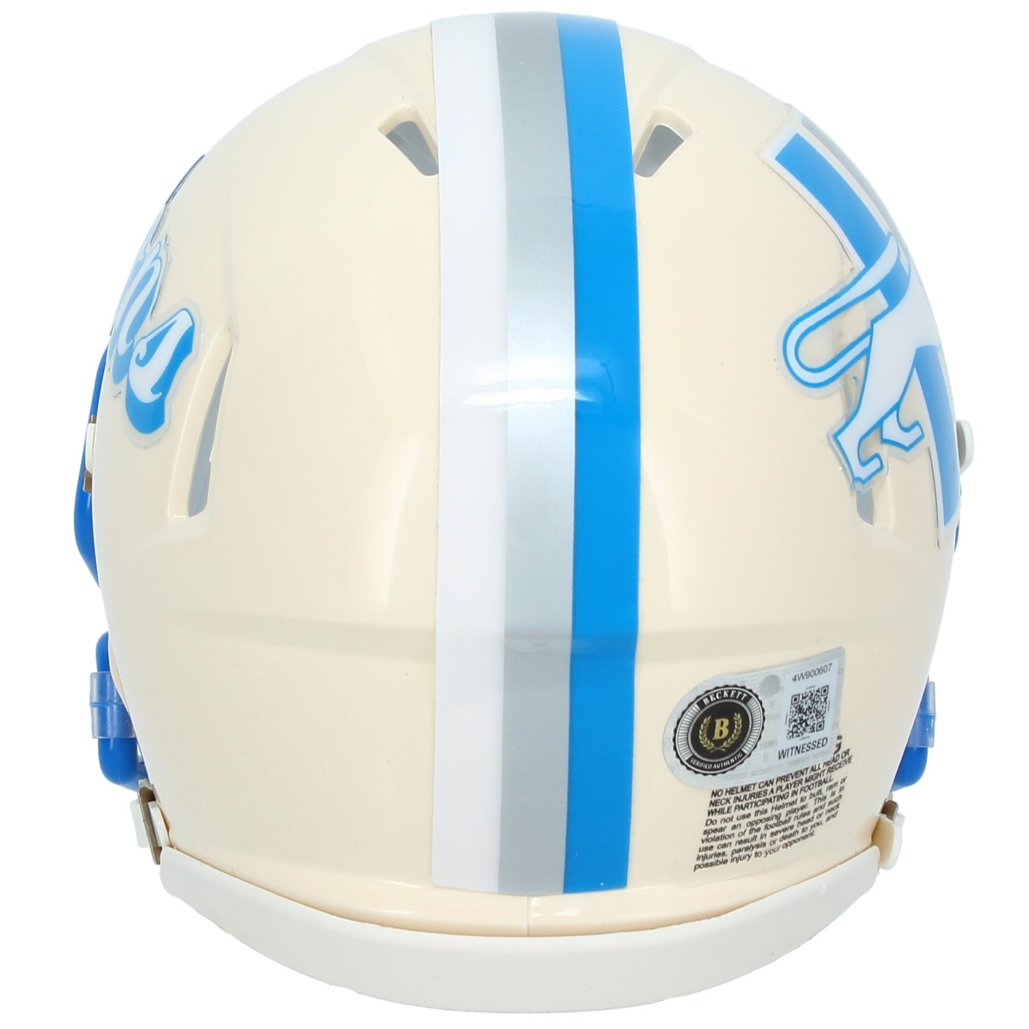 Isaac TeSlaa Autographed Detroit Lions RETRO Speed Mini Helmet Beckett Witnessed