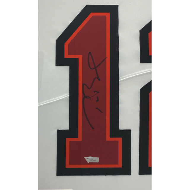 Tom Brady Autographed Bucs Framed 34" x 44" Nike Jersey w/ Monitor Fanatics