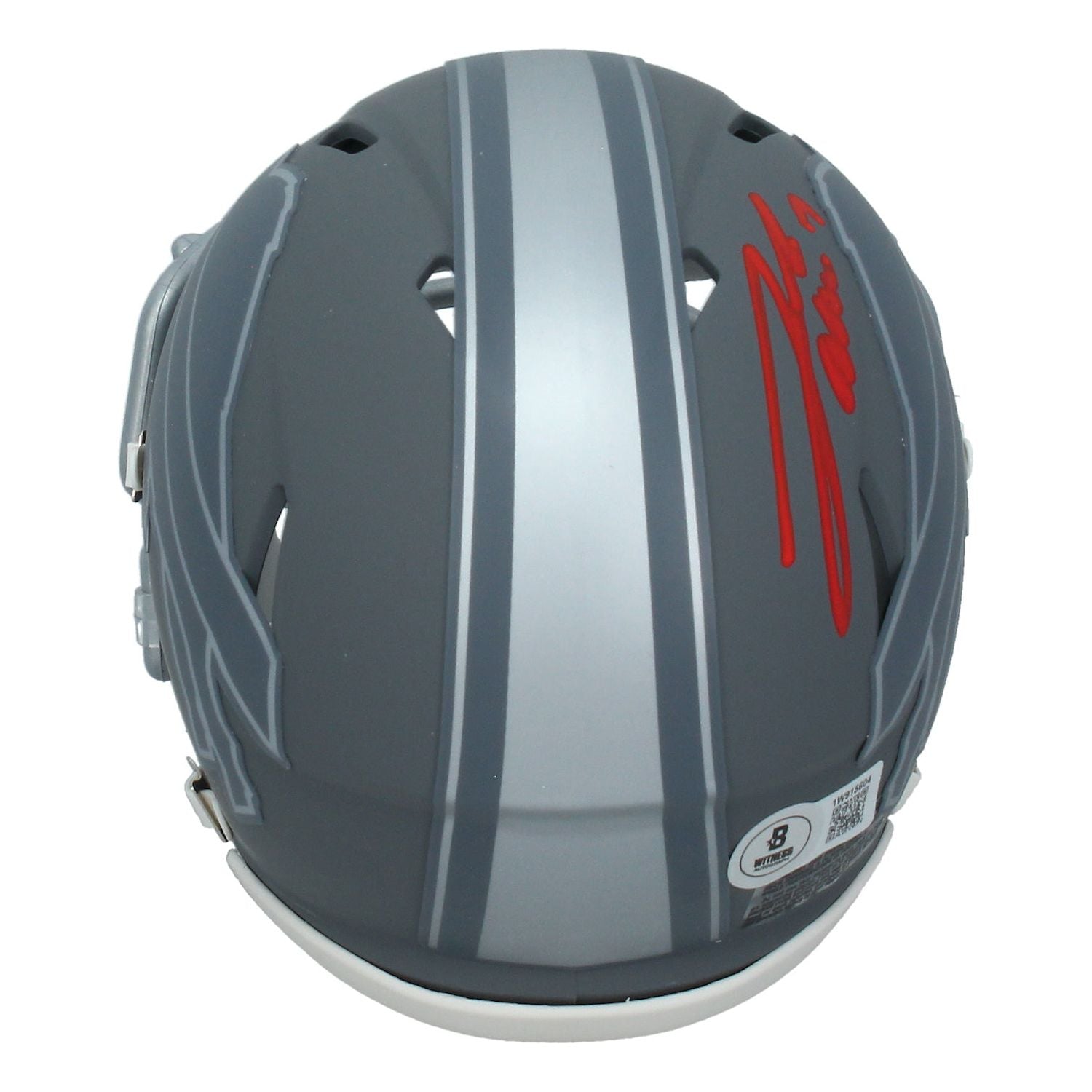 Josh Allen Autographed (Red Ink) Buffalo Bills Slate Mini Speed Helmet Beckett