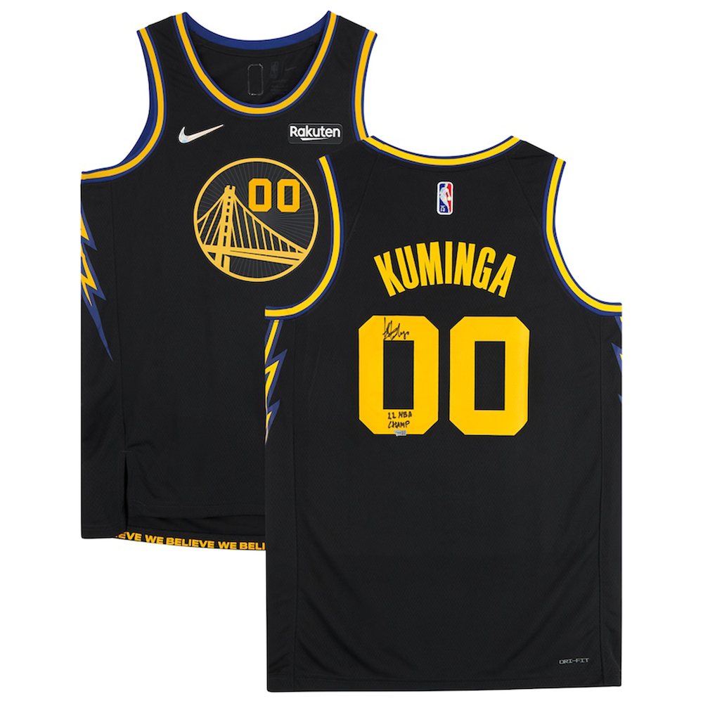 JONATHAN KUMINGA Autographed Golden State Warriors "22 NBA Champ" Nike Black Mixtape Jersey FANATICS