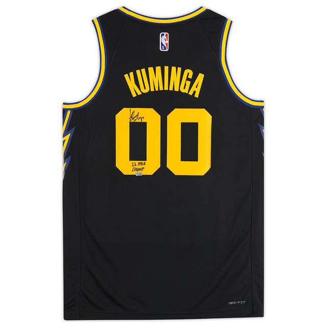 JONATHAN KUMINGA Autographed Golden State Warriors "22 NBA Champ" Nike Black Mixtape Jersey FANATICS