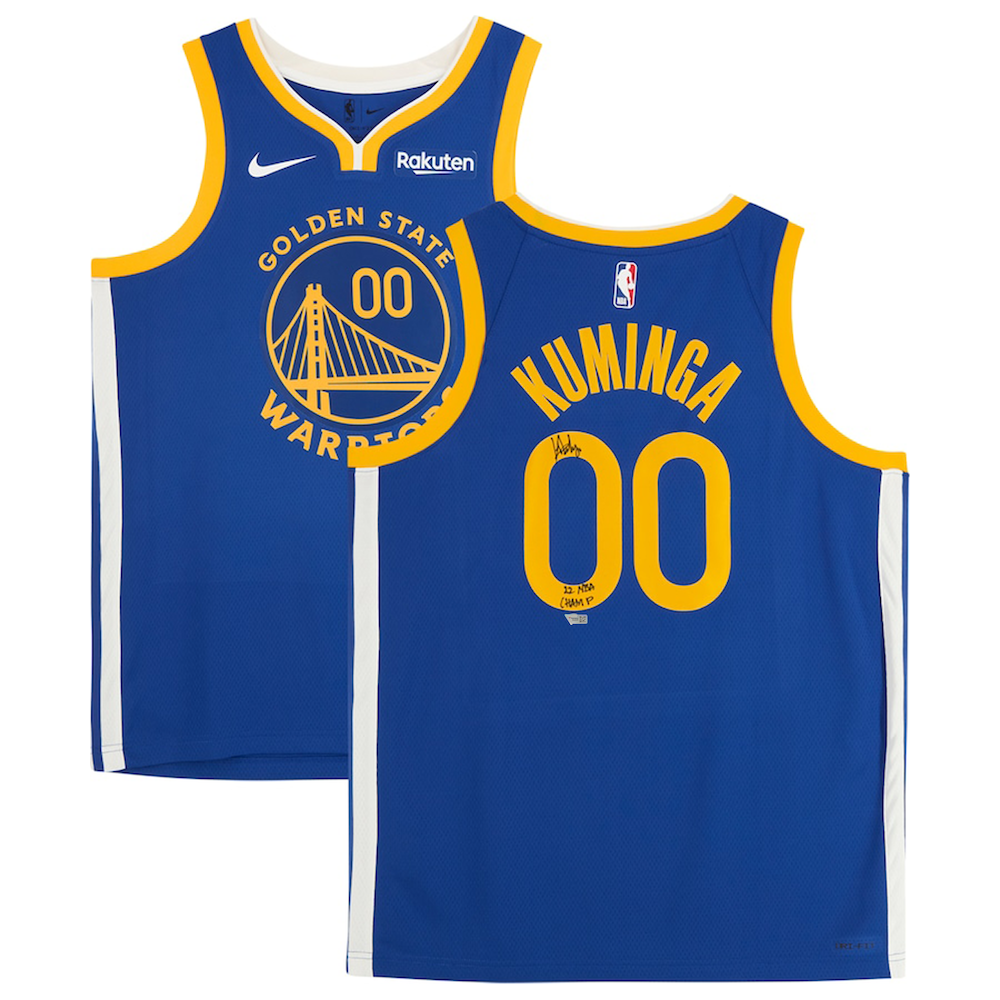 JONATHAN KUMINGA Autographed Golden State Warriors "22 NBA Champ" Nike Blue Icon Ed. Jersey FANATICS