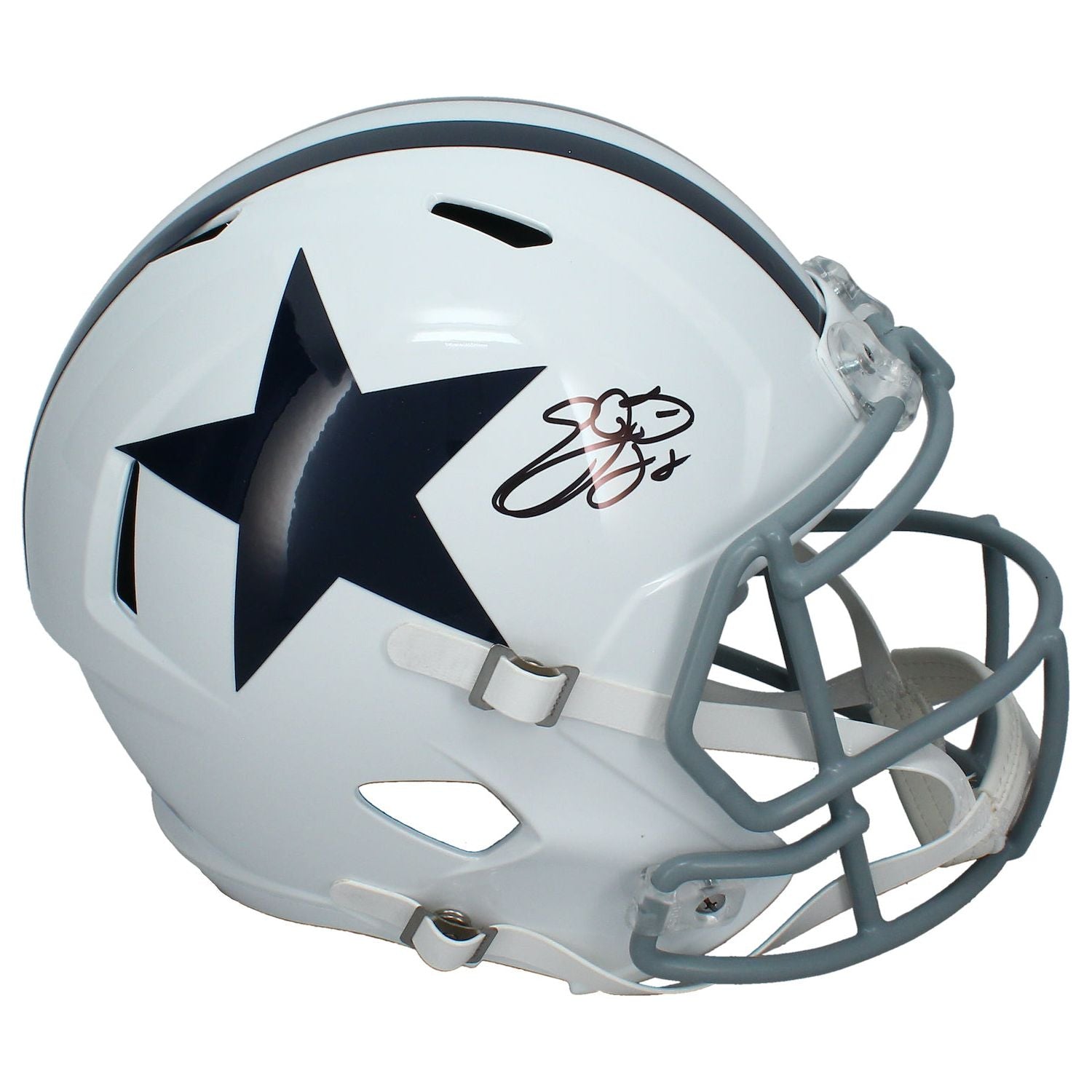 Emmitt Smith Autographed Dallas Cowboys Throwback Full Size Speed Helmet Beckett