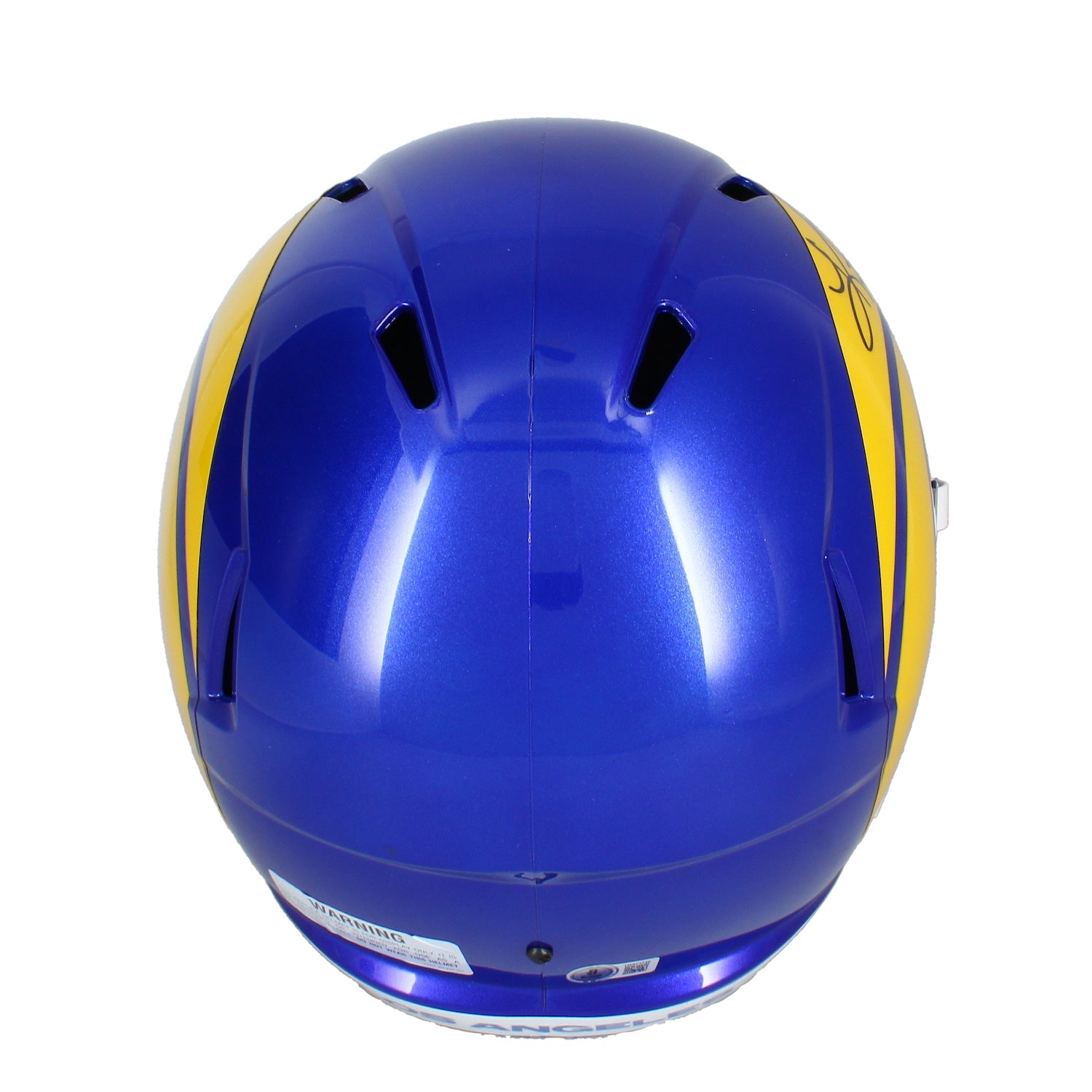 Kurt Warner Autographed Los Angeles Rams Full Size Speed Helmet Beckett