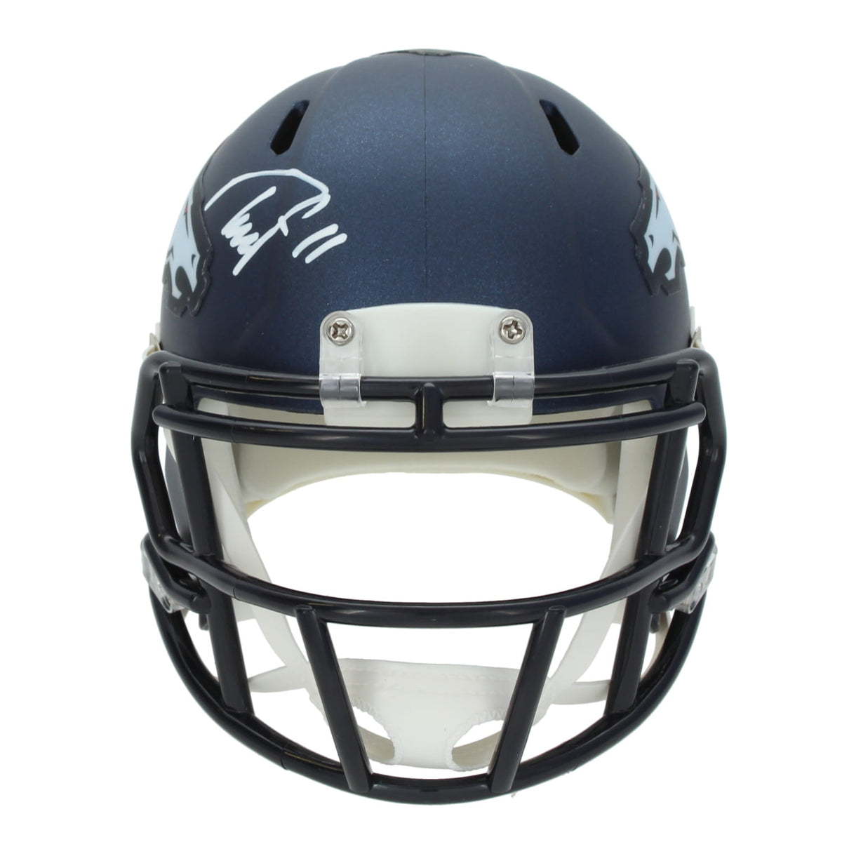 Troy Franklin Autographed Denver Broncos Speed Mini Helmet Beckett Witnessed