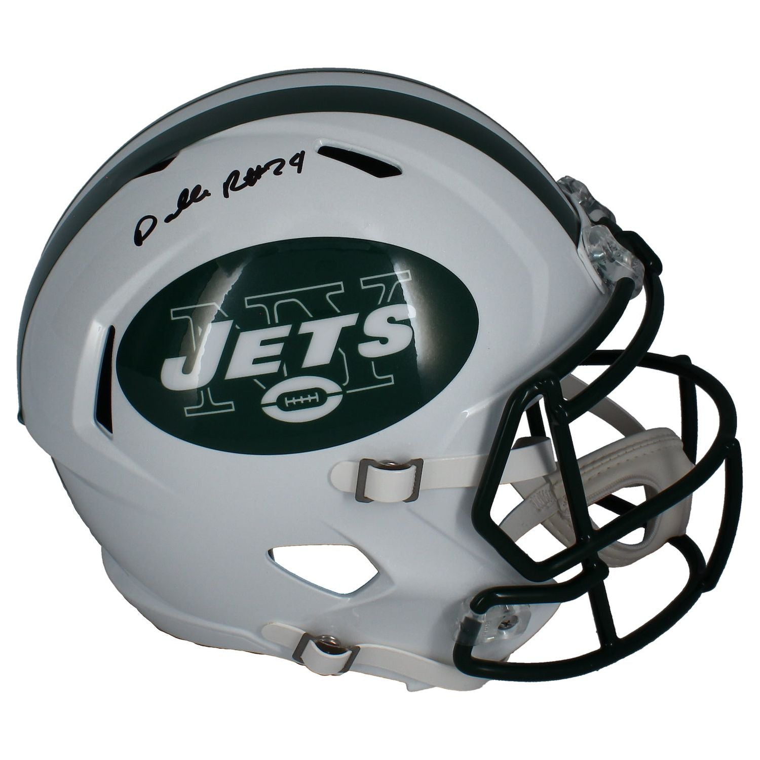 Darrelle Revis Autographed New York Jets 1998-2019 TB Full Size Helmet Beckett