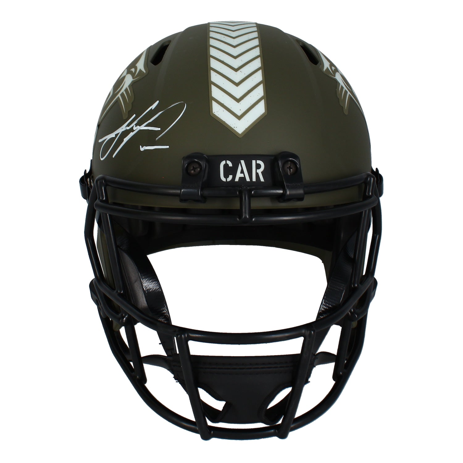 Julius Peppers Autographed Carolina Panthers 2022 STS Full Size Speed Helmet Beckett