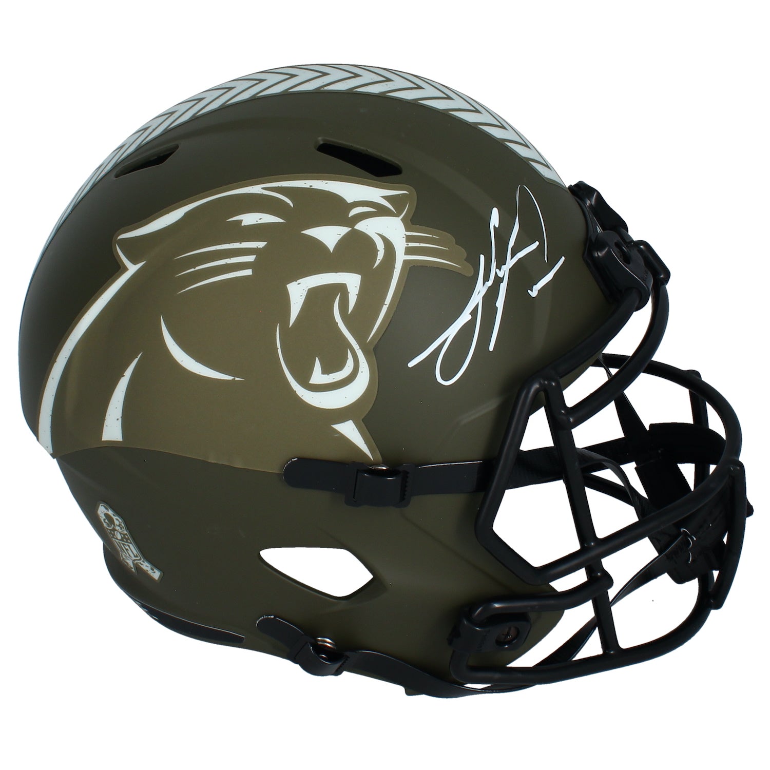 Julius Peppers Autographed Carolina Panthers 2022 STS Full Size Speed Helmet Beckett