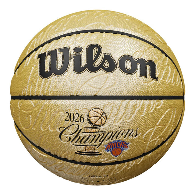 New York Knicks 2026 NBA Finals Champions Wilson Gold Embossed Basketball Fanatics