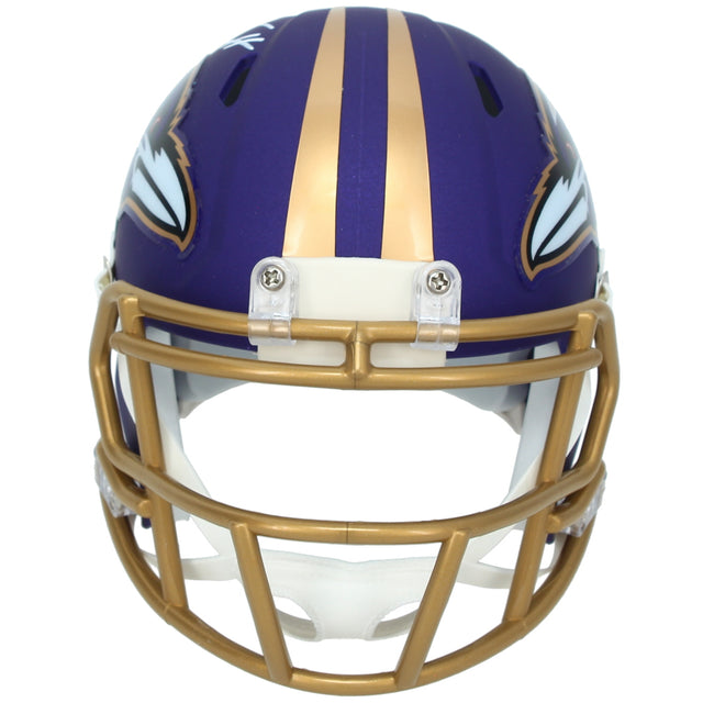 Trey Hendrickson Autographed Baltimore Ravens Purple 2026 Alternate Speed Mini Helmet JSA