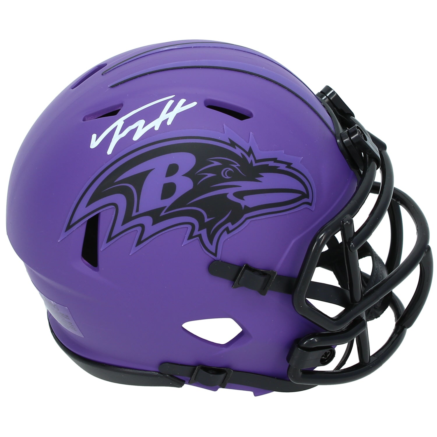 Trey Hendrickson Autographed Baltimore Ravens Purple RAVE Speed Mini Helmet JSA