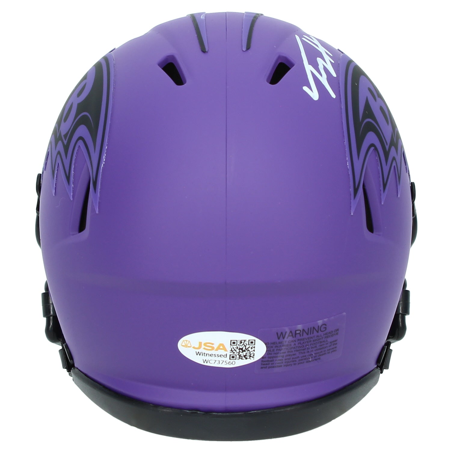 Trey Hendrickson Autographed Baltimore Ravens Purple RAVE Speed Mini Helmet JSA