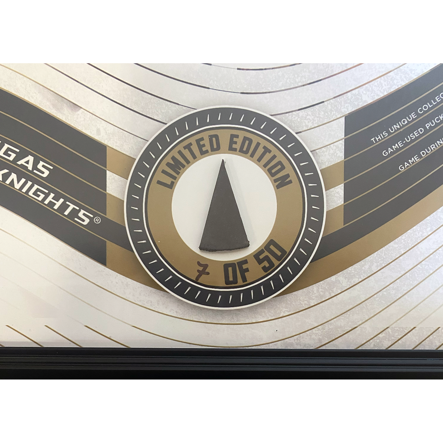 Las Vegas Golden Knights SC Champs Framed 15" x 17" Game Used Puck Collage LE 50