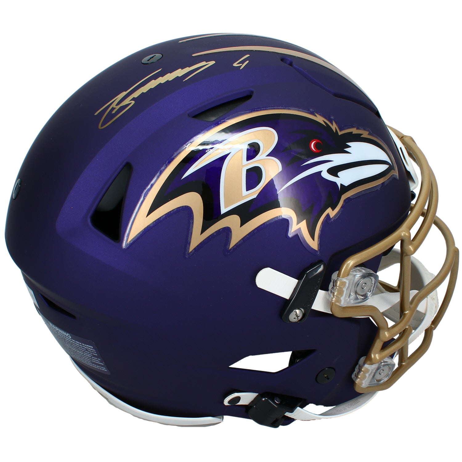 Zay Flowers Autographed Baltimore Ravens Purple Alternate "Purple Rising" Speedflex Authentic Helmet Beckett