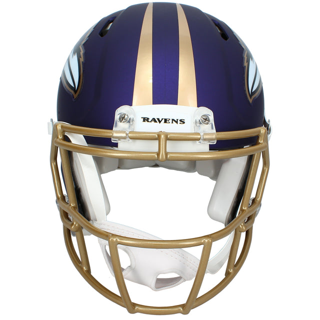 Zay Flowers Autographed Baltimore Ravens Purple Alternate "Purple Rising" Speed Authentic Helmet Beckett
