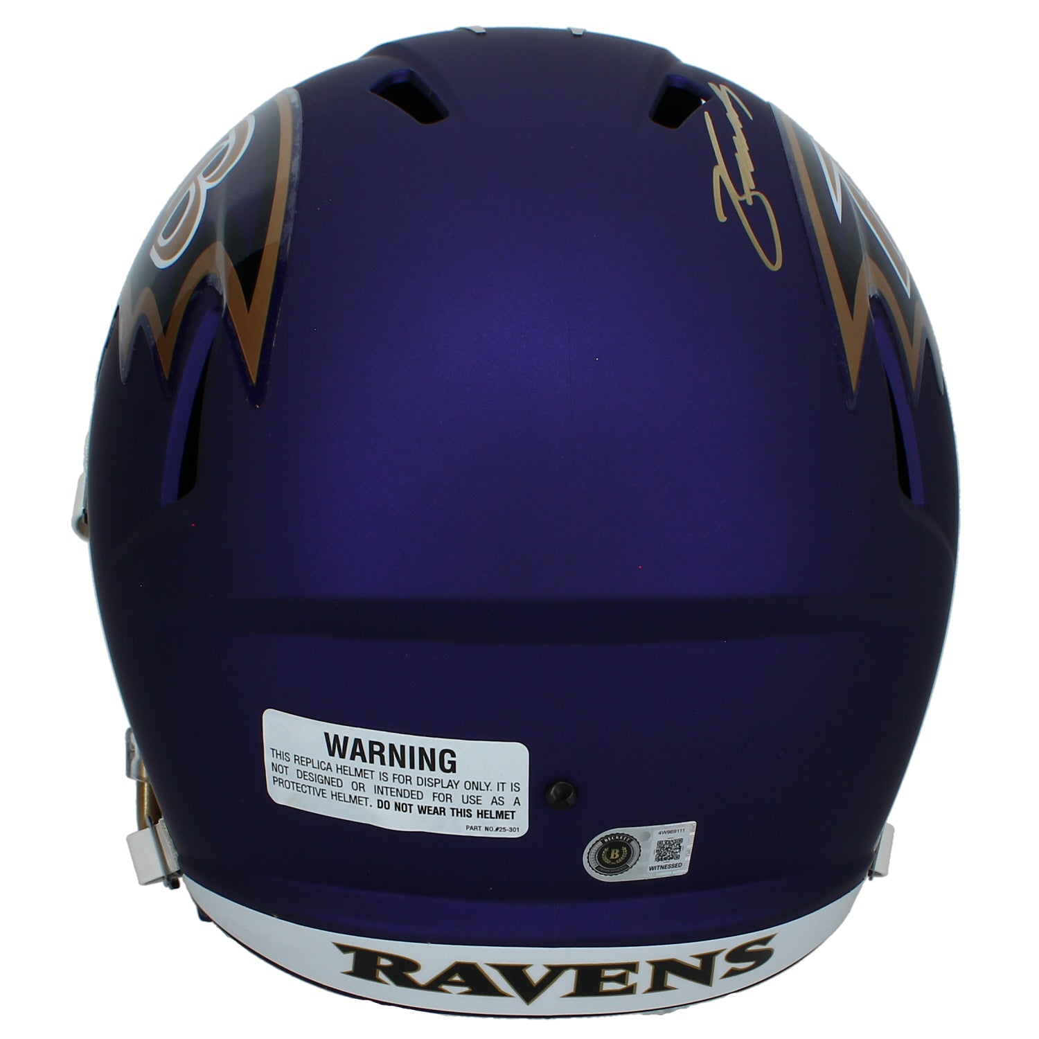 Zay Flowers Autographed Baltimore Ravens Purple 2026 Alternate "Purple Rising" Speed Full Size Helmet Beckett