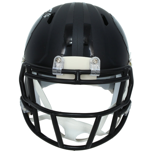 Zay Flowers Autographed Baltimore Ravens Black 2026 Alternate "Darkness" Speed Mini Helmet Beckett