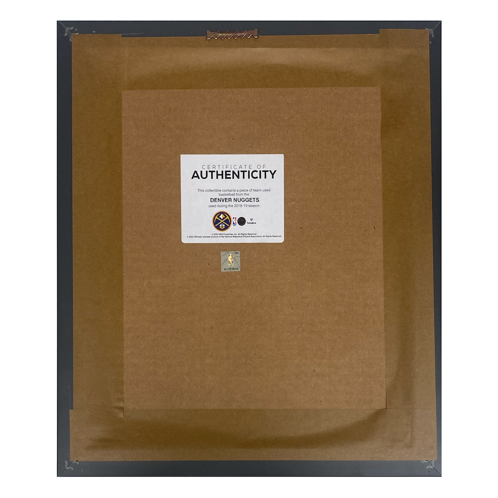 Denver Nuggets 2023 NBA Champs 15" x 17" Game Used Basketball Collage LE 23/50