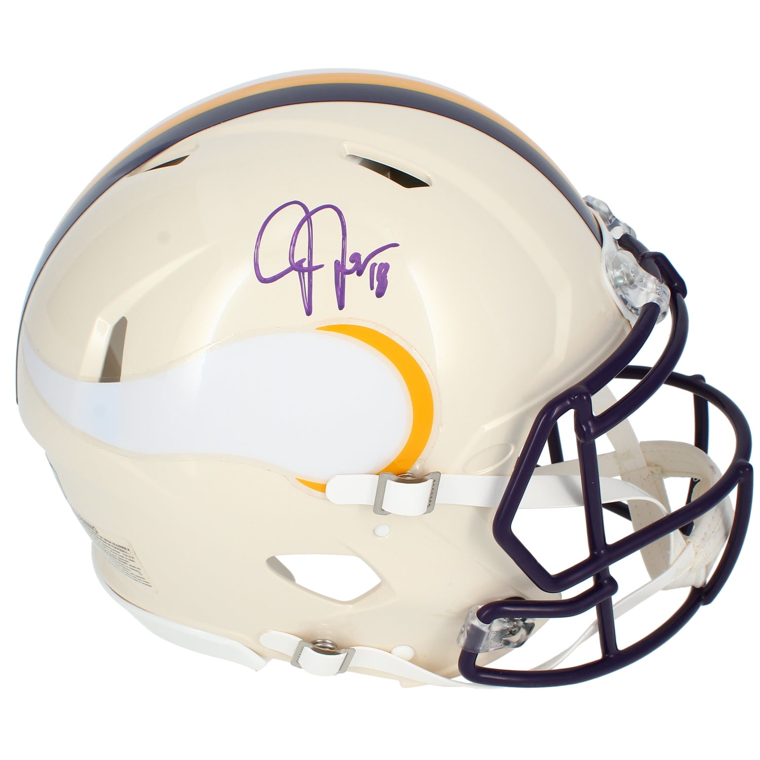 Justin Jefferson Autographed Minnesota Vikings RETRO Speed Authentic Helmet Beckett