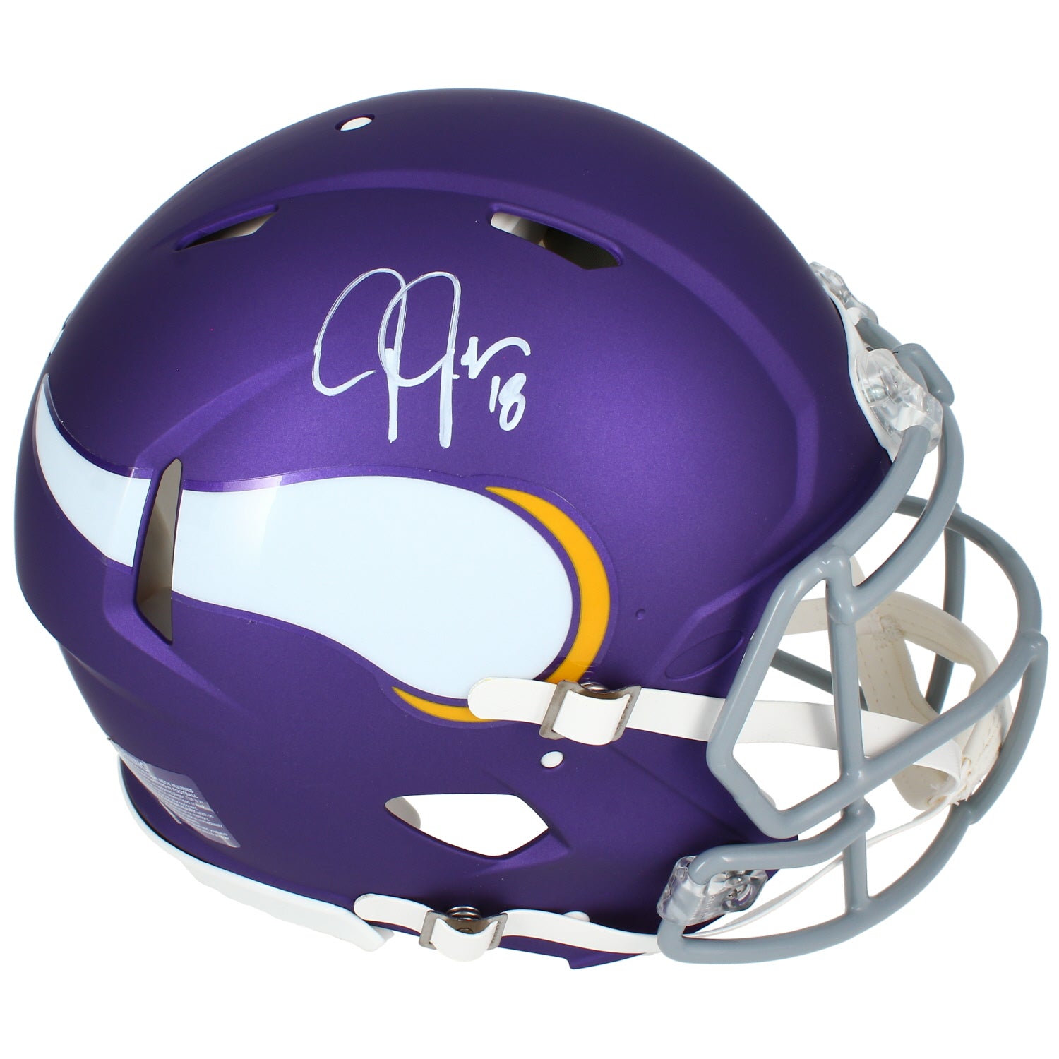 Justin Jefferson Autographed Minnesota Vikings '23 Alt Authentic Helmet Beckett