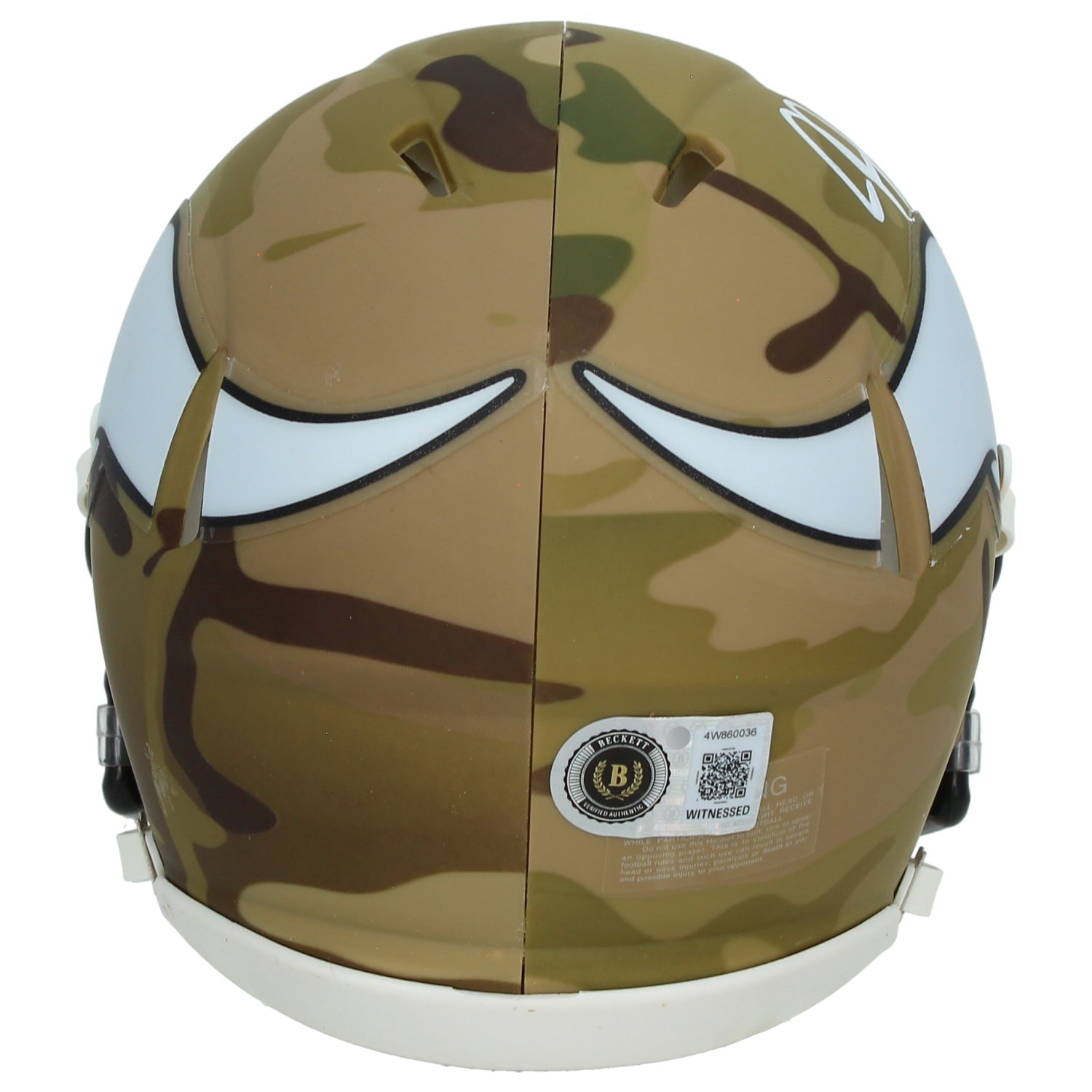 Justin Jefferson Autographed Minnesota Vikings CAMO Speed Mini Helmet Beckett