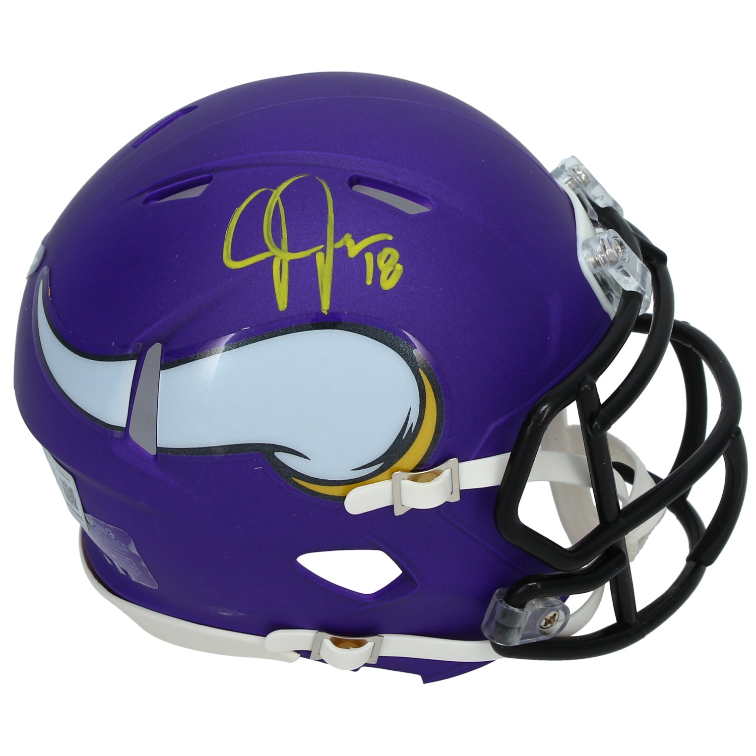 Justin Jefferson Autographed Minnesota Vikings Speed Mini Helmet Beckett
