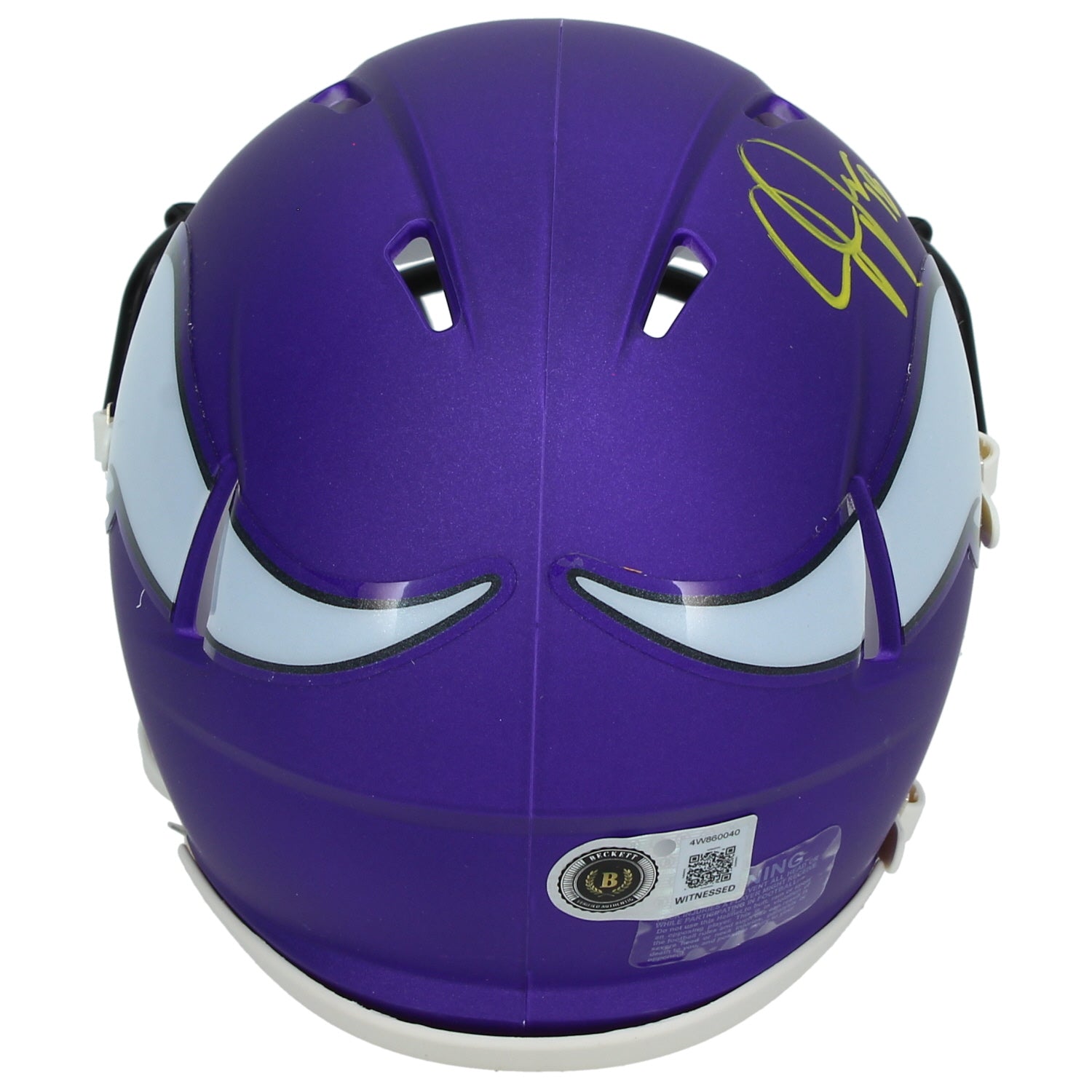 Justin Jefferson Autographed Minnesota Vikings Speed Mini Helmet Beckett