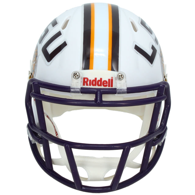 Justin Jefferson Autographed LSU Tigers White Speed Mini Helmet Beckett