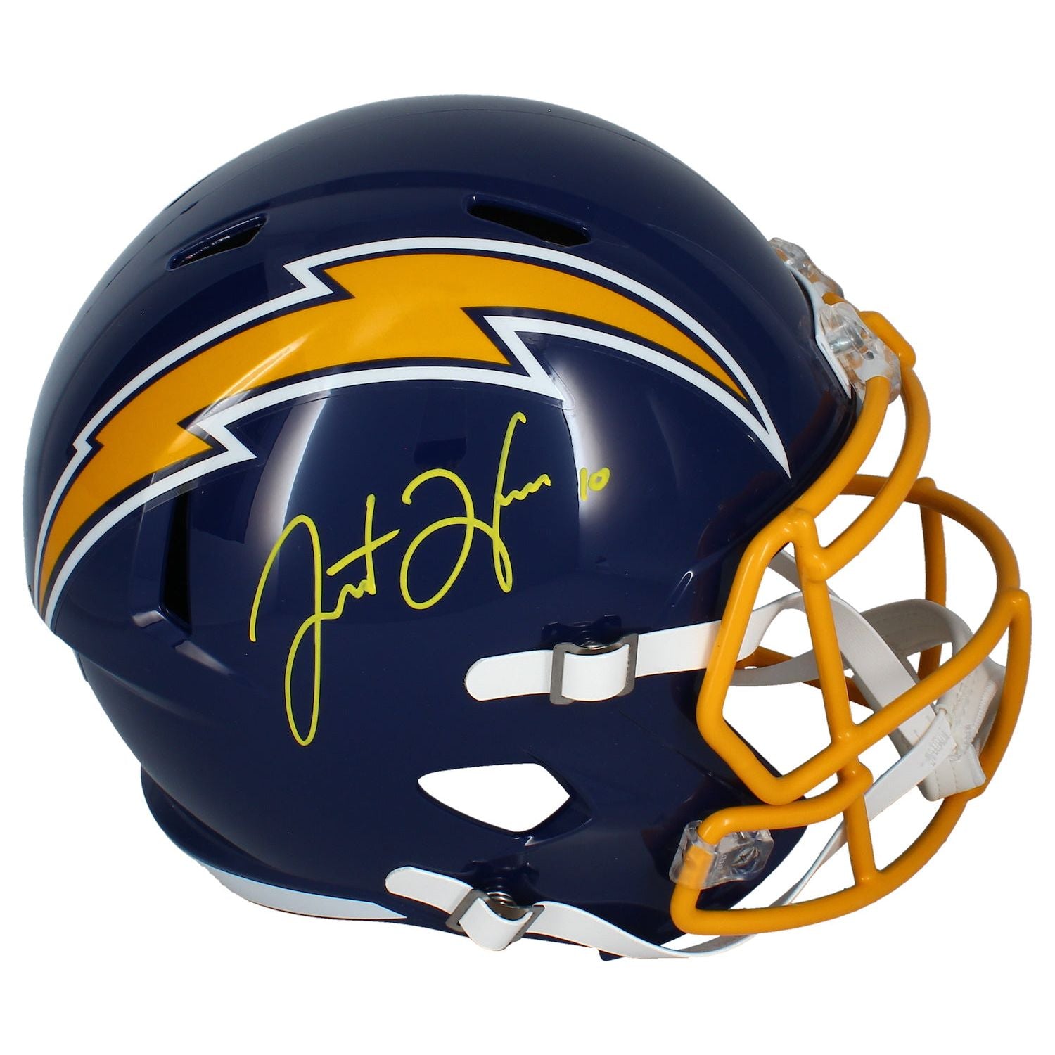 Justin Herbert Autographed Chargers 1974-87 Throwback Full Size Helmet Fanatics