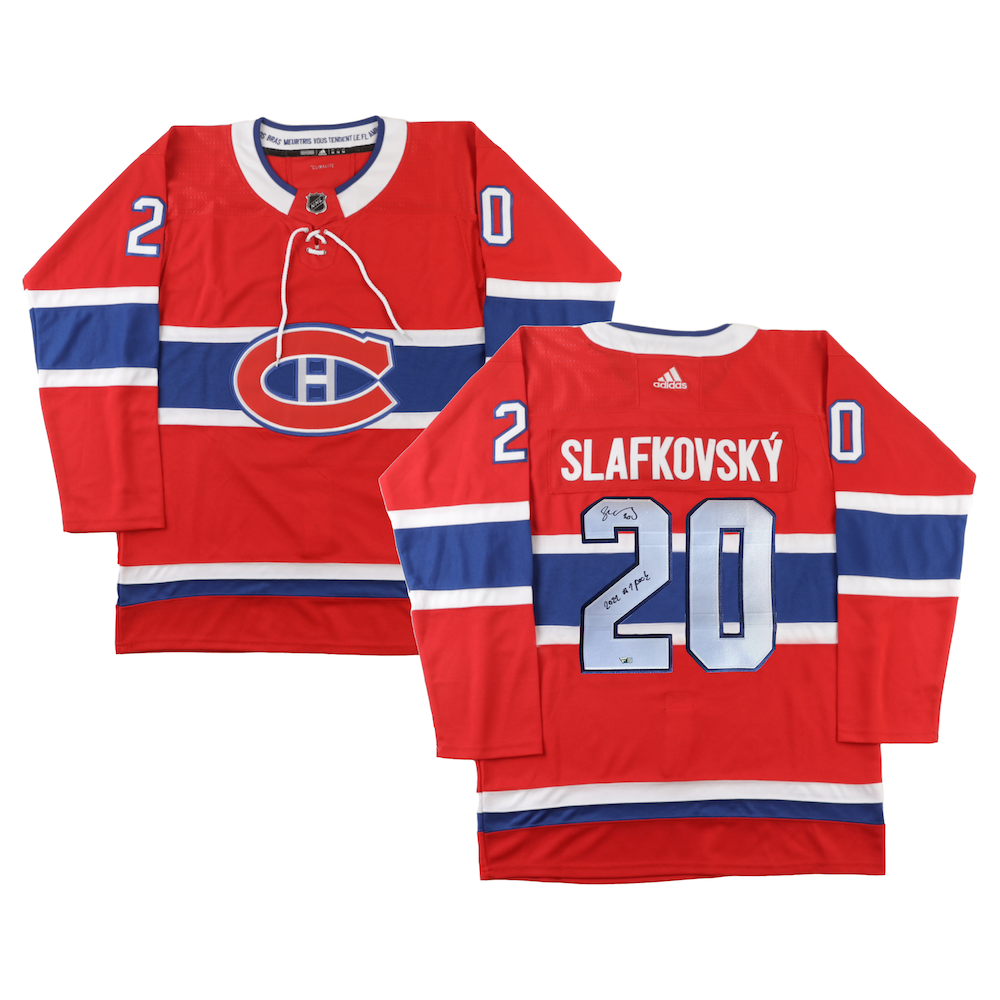 JURAJ SLAFKOVSKY Autographed "#1 Pick" Montreal Canadians Authentic Red Jersey FANATICS