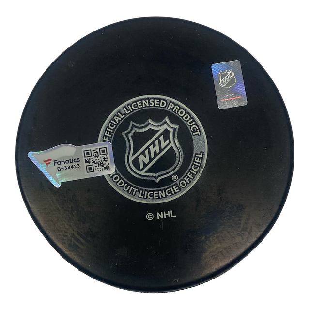 JURAJ SLAFKOVSKY Autographed Canadians Logo Puck FANATICS