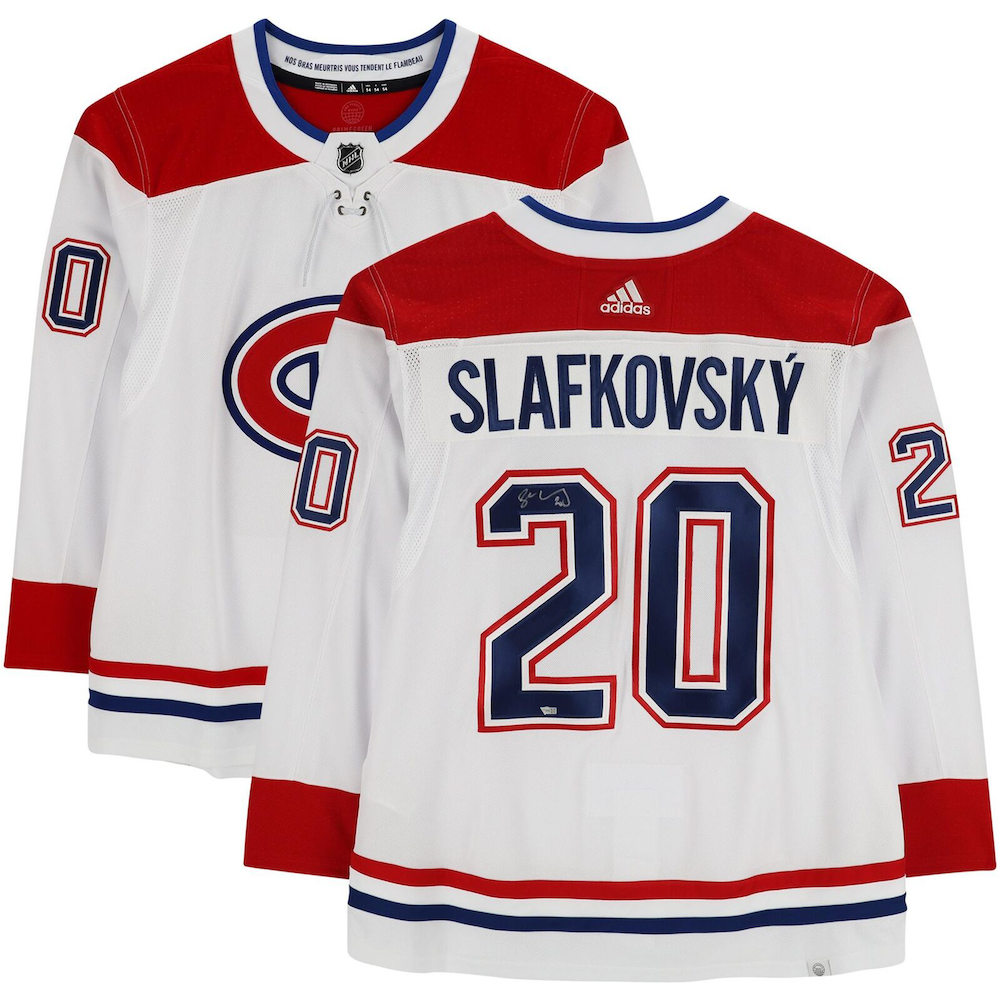 JURAJ SLAFKOVSKY Autographed Montreal Canadians Authentic White Adidas Jersey FANATICS