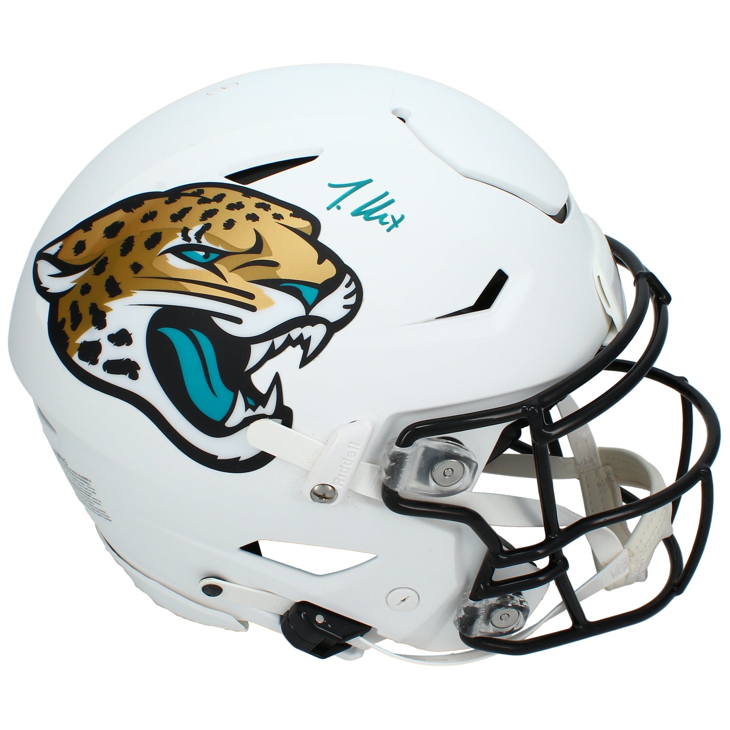 Travis Hunter Autographed Jacksonville Jaguars White 2024 Alternate Speedflex Authentic Helmet Beckett