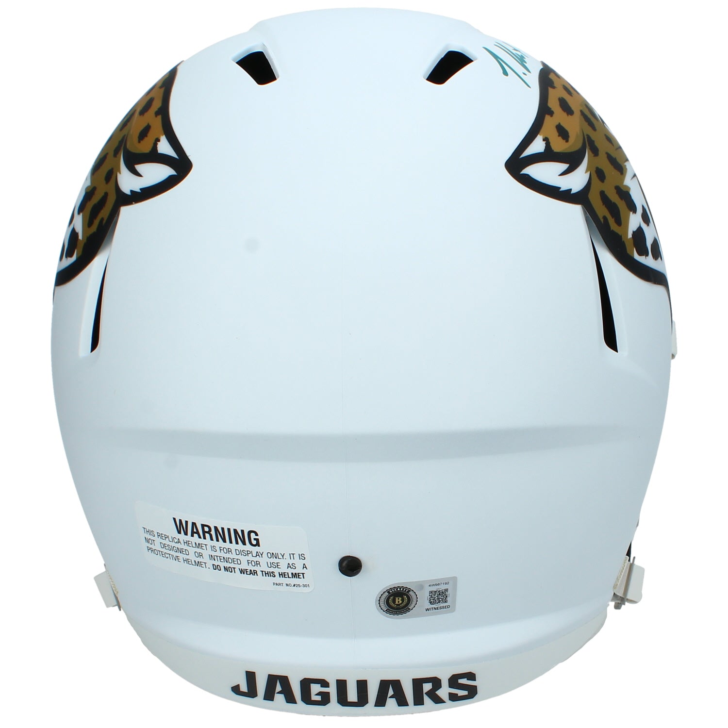 Travis Hunter Autographed Jacksonville Jaguars White 2024 Alternate Speed Full Size Helmet Beckett