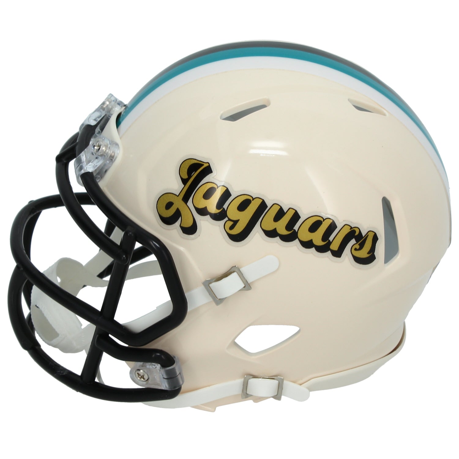 Travis Hunter Autographed Jacksonville Jaguars RETRO Speed Mini Helmet Beckett