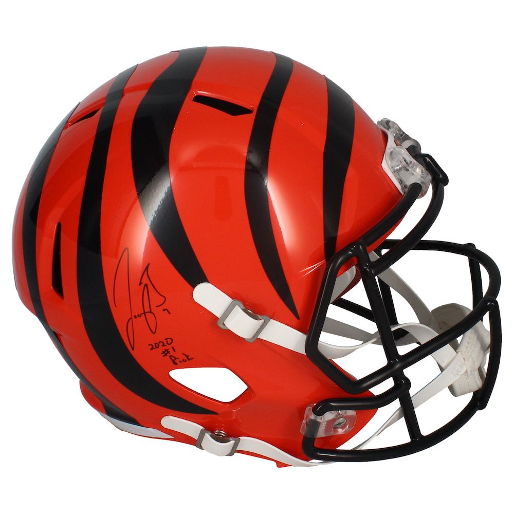 Joe Burrow Autographed "2020 #1 Pick" Bengals Full Size Speed Helmet Fanatics