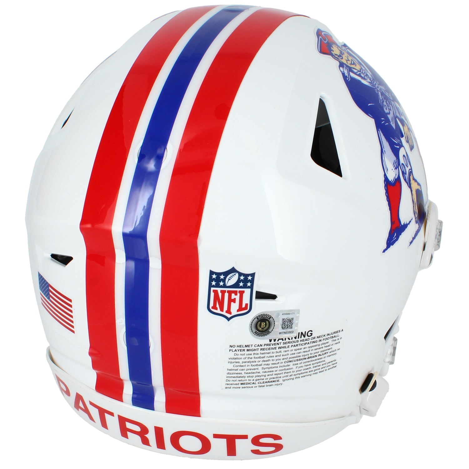 Randy Moss Autographed New England Patriots 1982-89 Throwback SpeedFlex Authentic Helmet Beckett