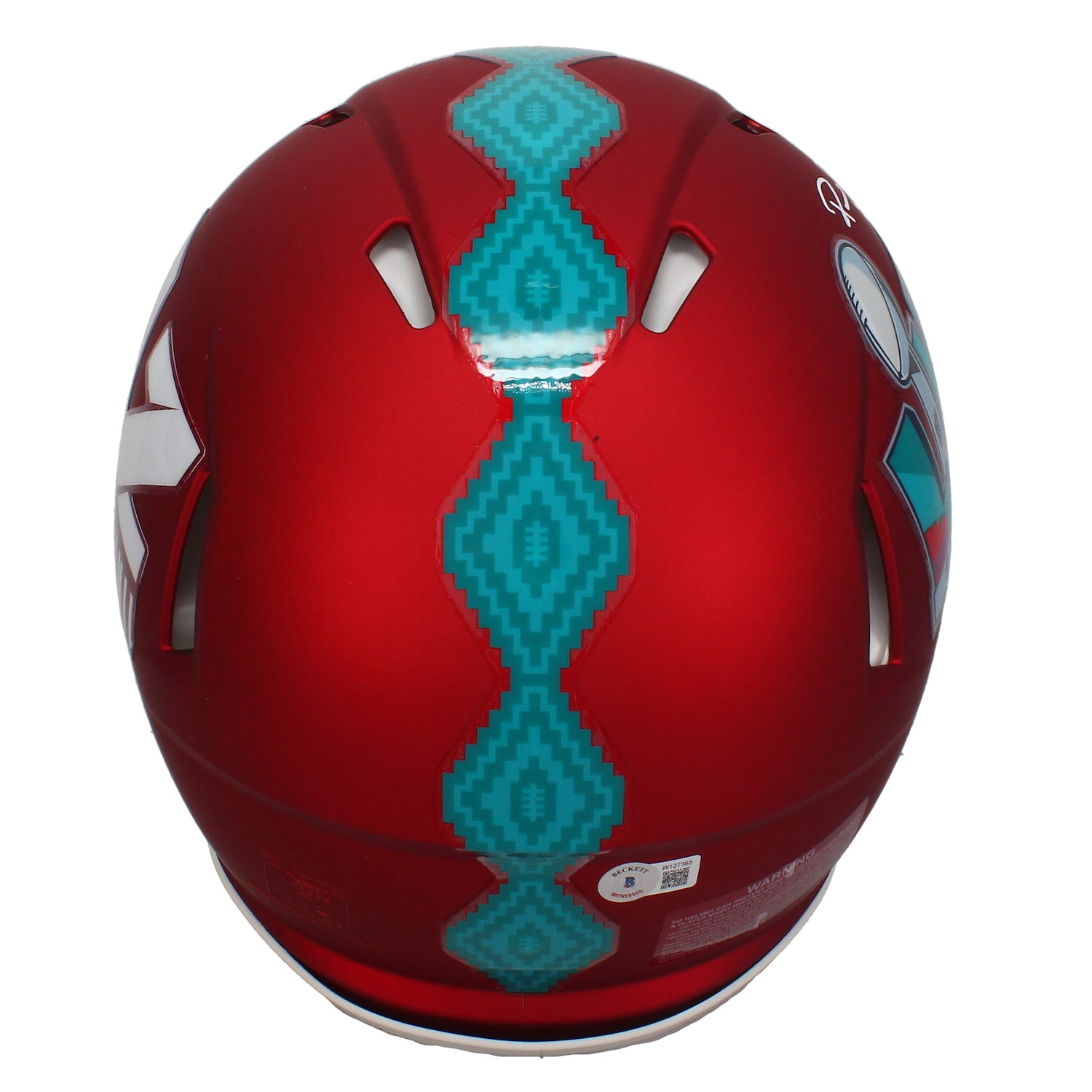 Patrick Mahomes Autographed Chiefs SB LVII Logo Authentic Speed Helmet Beckett