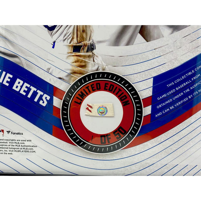 MOOKIE BETTS Unsigned Dodgers Framed 15" x 17" Game Used Baseball Collage LE 1/50