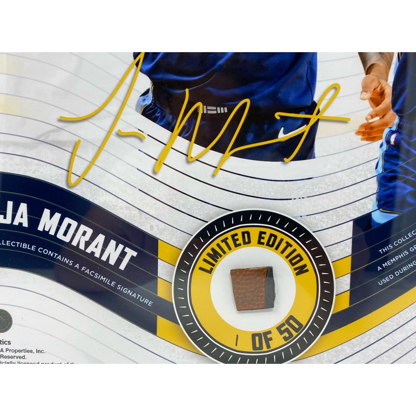 JA MORANT Memphis Grizzlies Framed 15 x 17 Game Used Basketball Collage LE 1/50