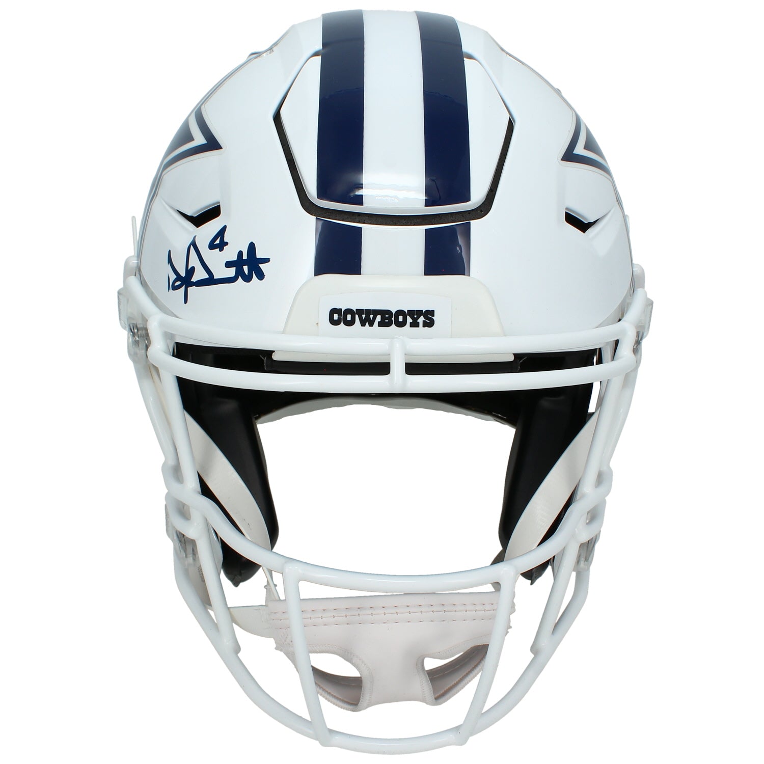 Dak Prescott Autographed Dallas Cowboys White 2022 Alternate SpeedFlex Authentic Helmet Beckett